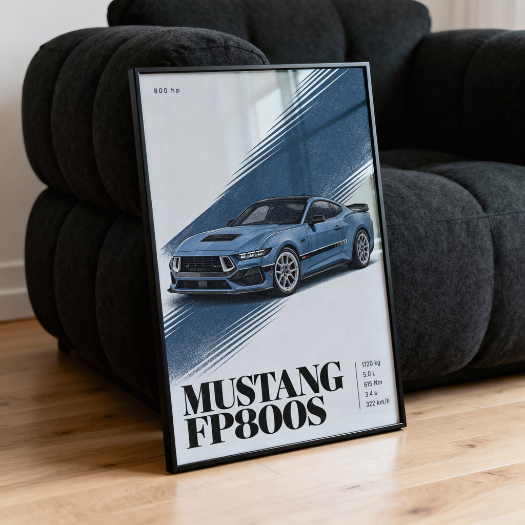 Vintage Mustang FP800S Print, Muscle Car Wall Art