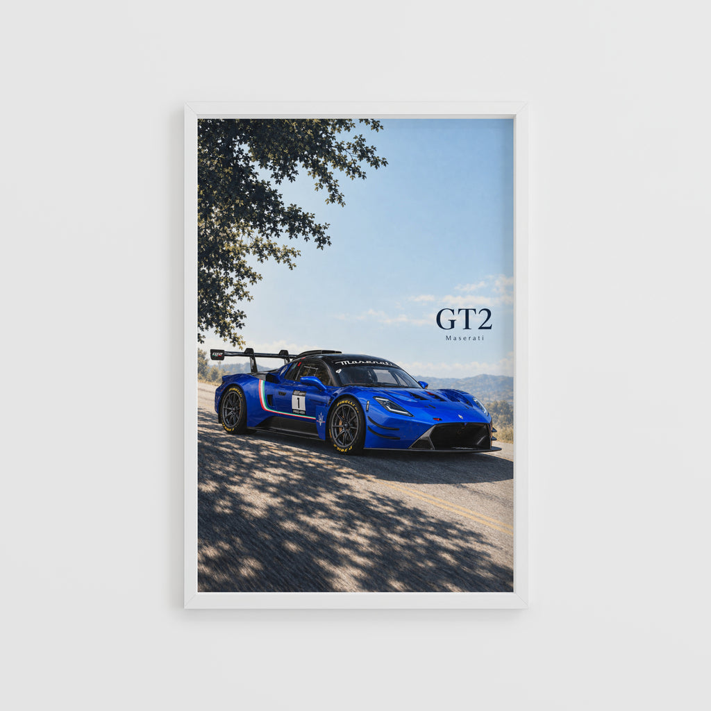 Vintage Maserati GT2 Print, Racing Car Wall Art