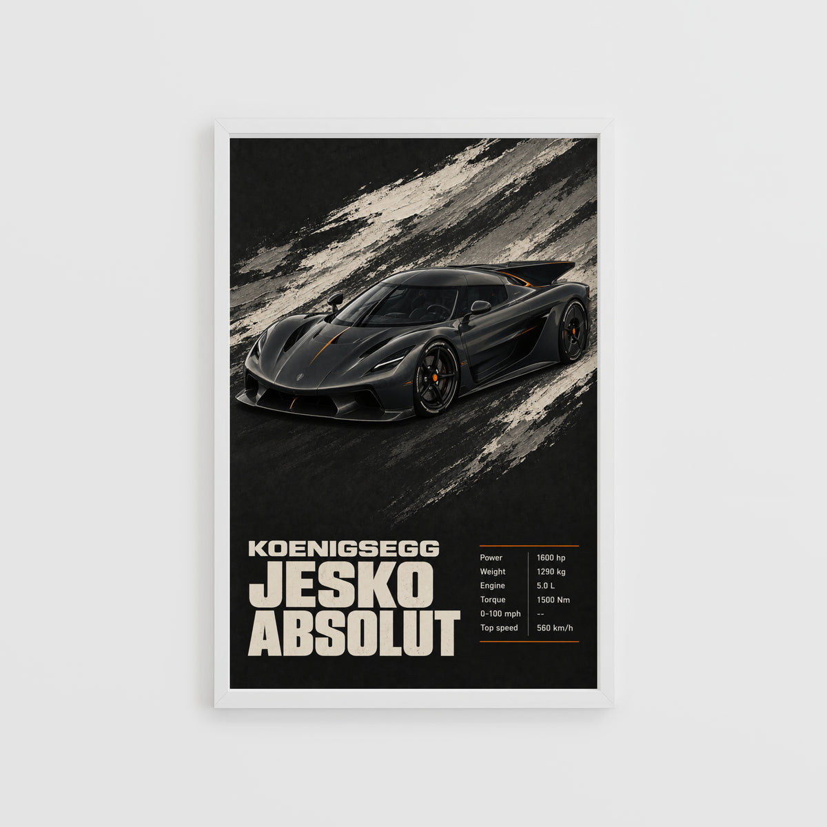 Vintage Koenigsegg Jesko Absolut Print, Car Wall Art