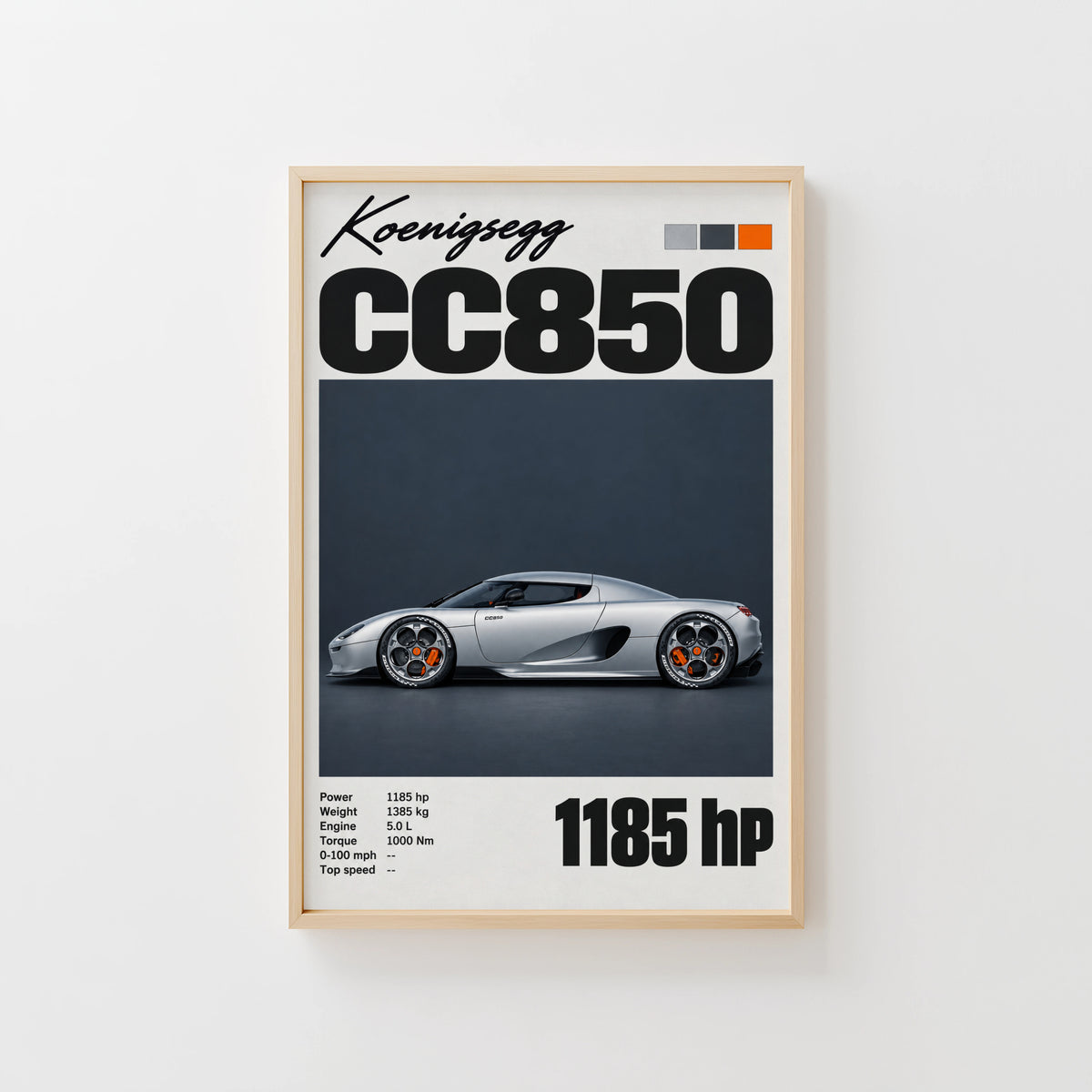 Vintage Koenigsegg CC850 Print, Supercar Wall Art