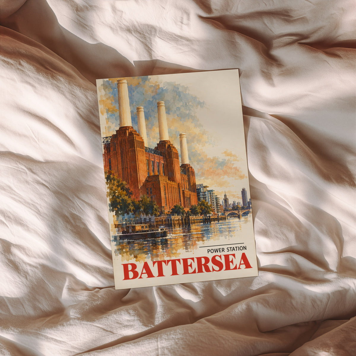 Vintage Battersea Power Station Poster, London Wall Art