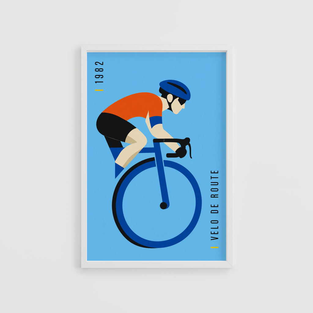 Vintage Cycling Poster, Road Cyclist Print, Wall Art