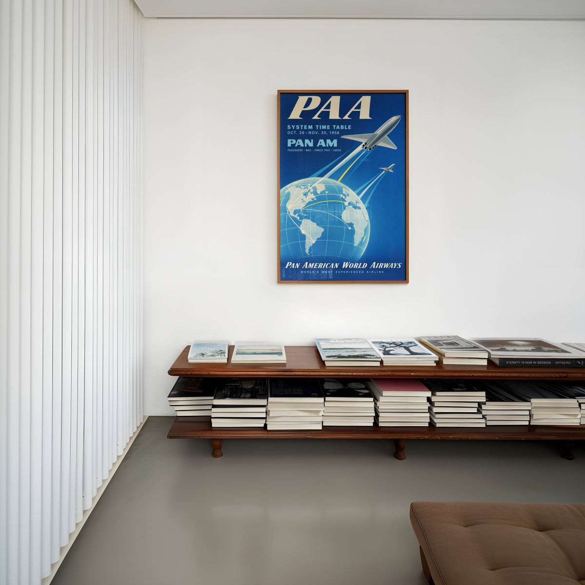 Vintage Pan Am Poster, Airline Wall Art, Aviation Print