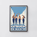 Vintage 1948 Ski Print, Skieuses En Marche Poster