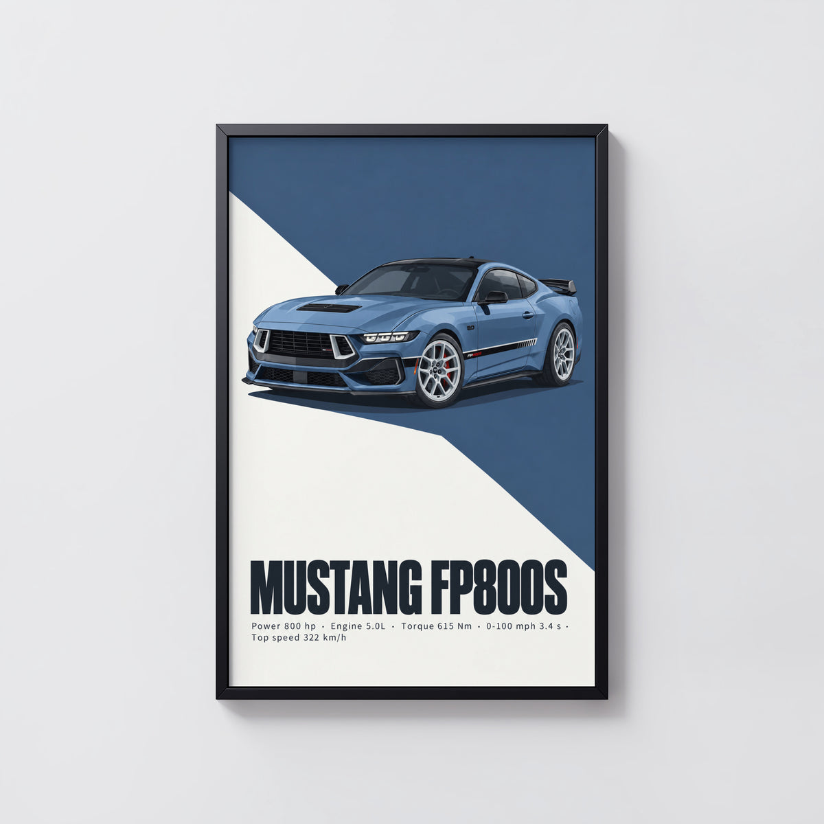Vintage Mustang FP800S Print, Car Wall Art