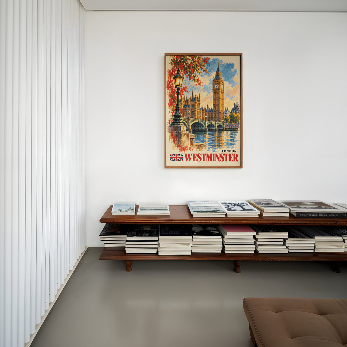 Vintage Westminster Poster, London Wall Art, Big Ben Print