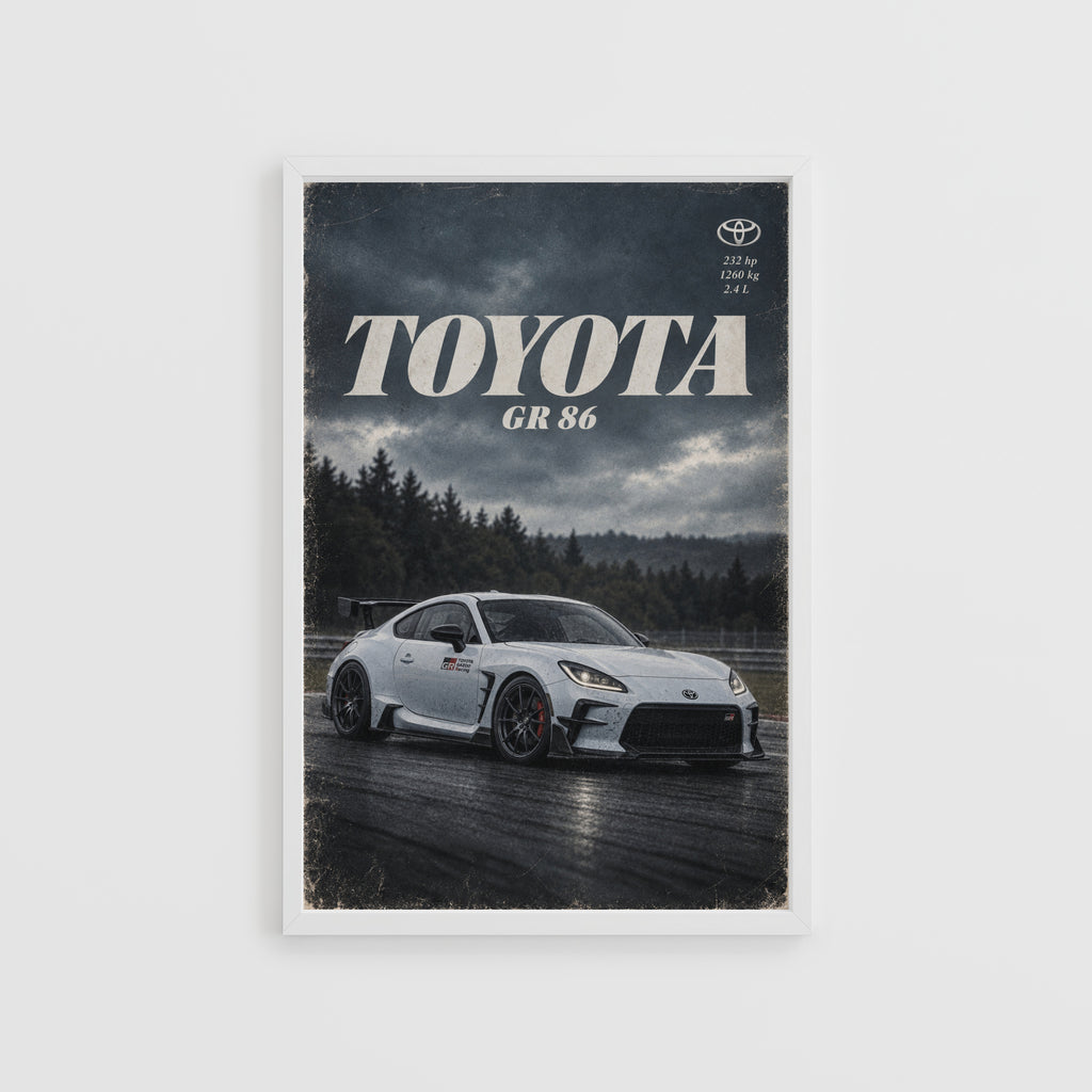 Vintage Toyota GR 86 Print, Car Poster, Wall Art