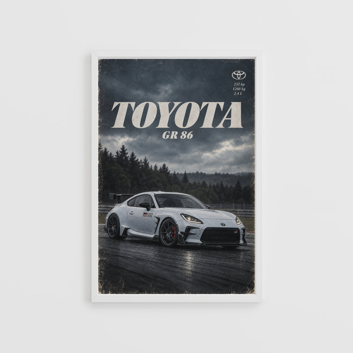 Vintage Toyota GR 86 Print, Car Poster, Wall Art