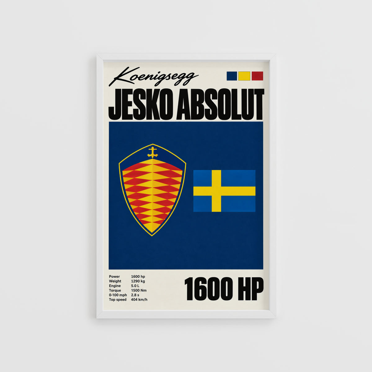 Vintage Koenigsegg Jesko Absolut Print, Car Wall Art