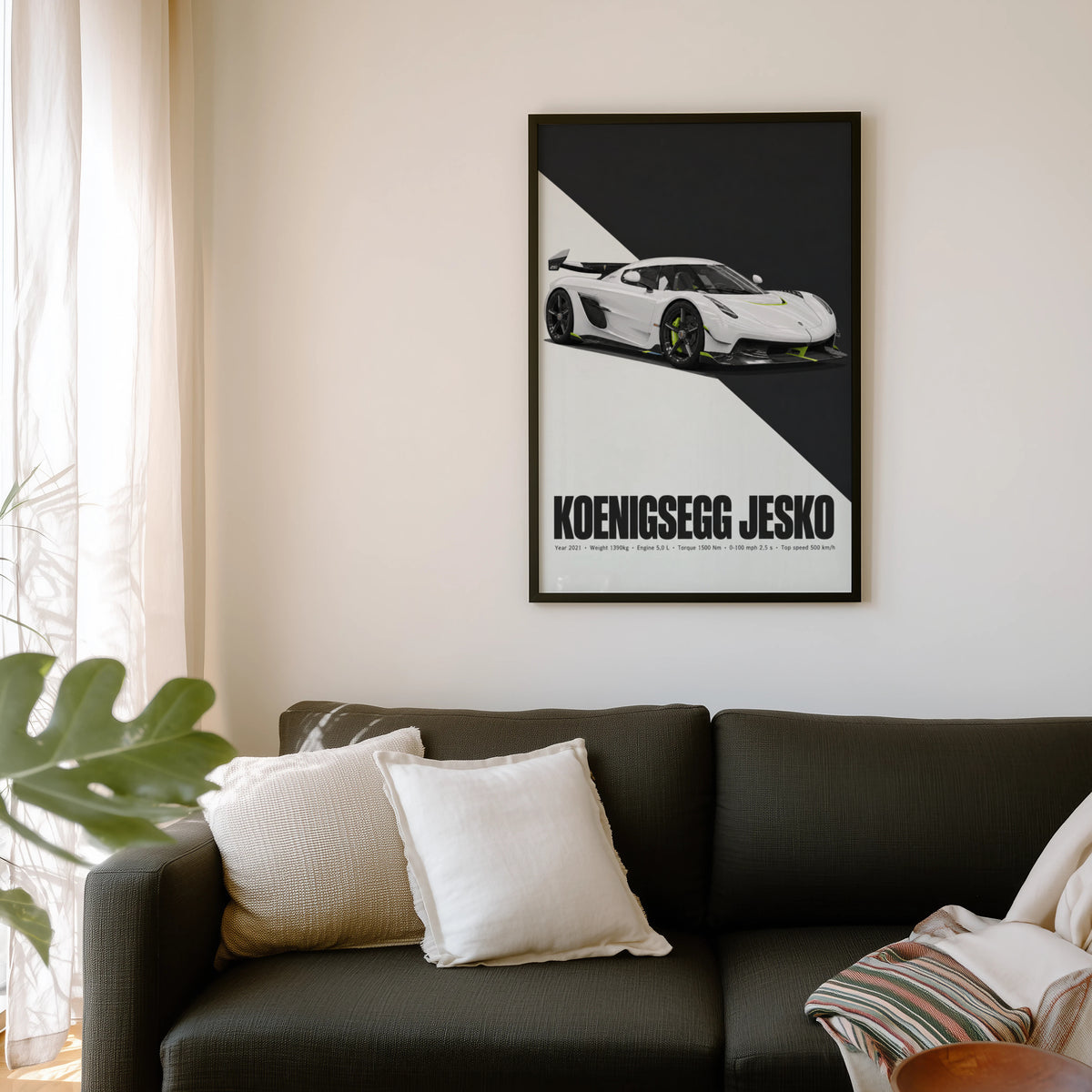 Vintage Koenigsegg Jesko Print, Hypercar Wall Art