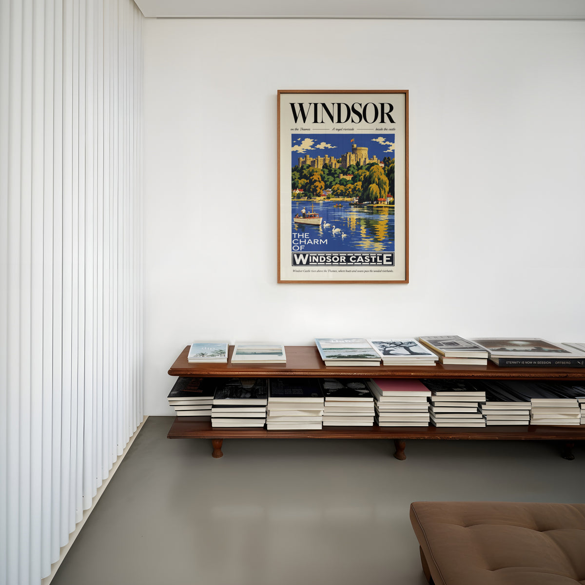 Vintage Windsor Castle Poster, Thames Wall Art