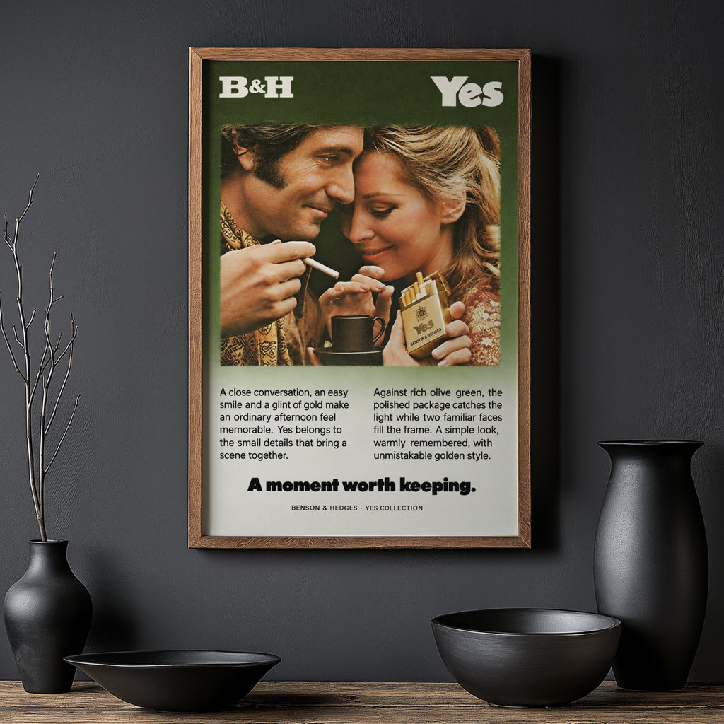 Vintage Advert Poster, Retro 1970s Wall Art, Couple Print
