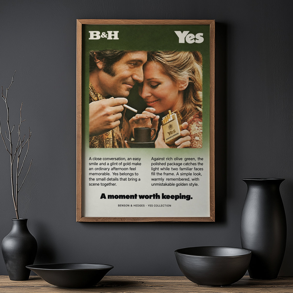 Vintage Advert Poster, Retro 1970s Wall Art, Couple Print