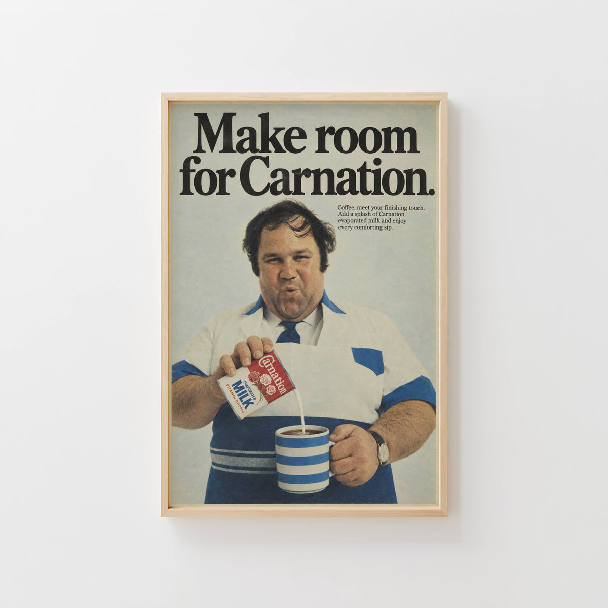Vintage Carnation Milk Poster, Retro Kitchen Wall Art Print