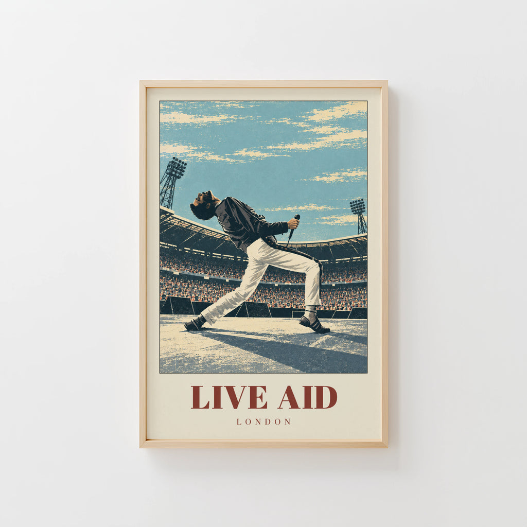 Vintage Live Aid London Poster, Concert Wall Art Print