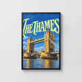 Vintage Tower Bridge Poster, London Wall Art, Thames Print