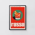 Vintage Martini Rosso Print Poster, Cocktail Wall Art