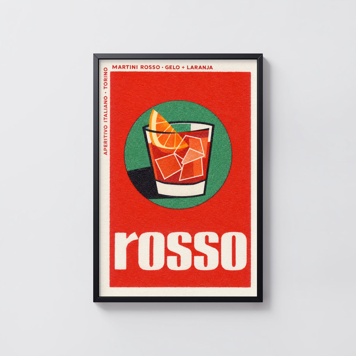 Vintage Martini Rosso Print Poster, Cocktail Wall Art