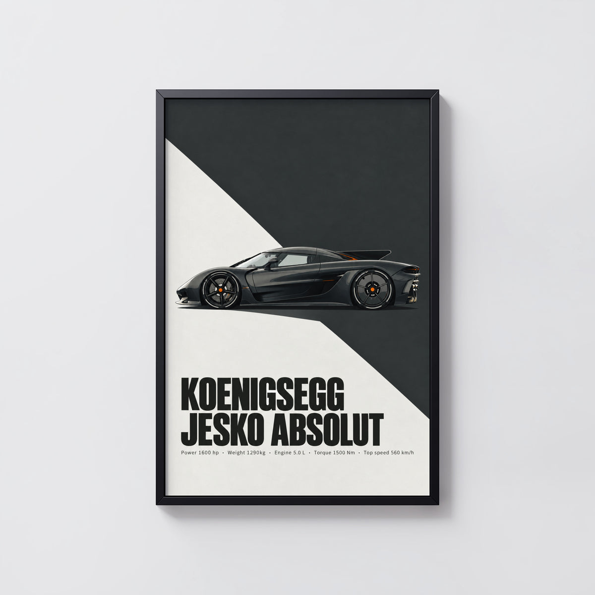 Vintage Koenigsegg Jesko Absolut Print, Supercar