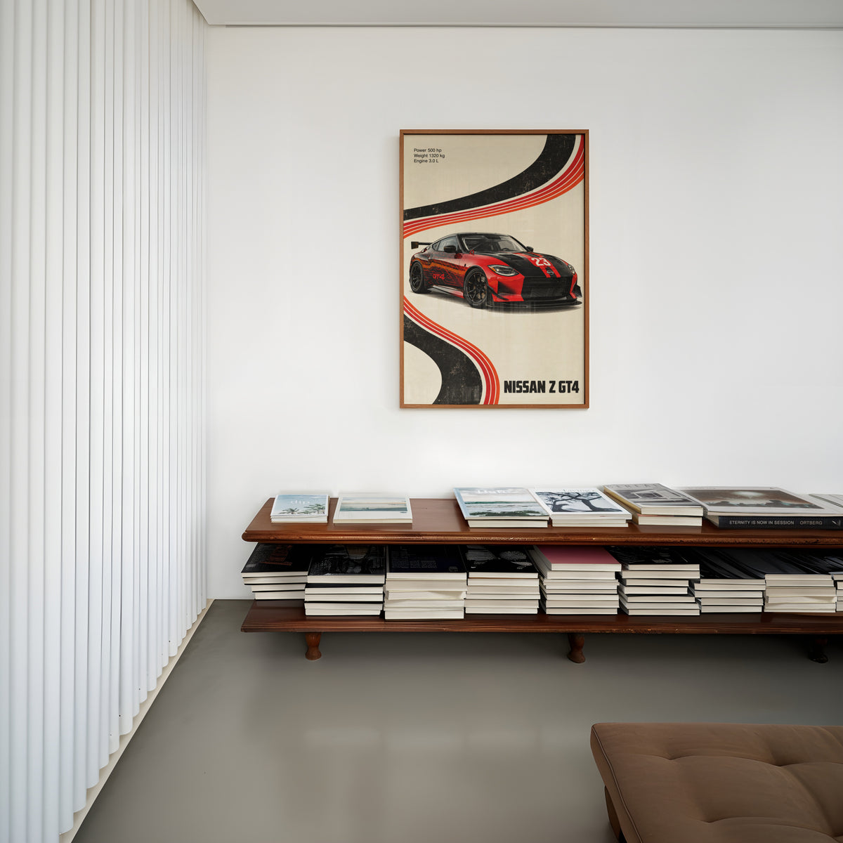 Vintage Print, Nissan Z GT4 Racing Car Wall Art