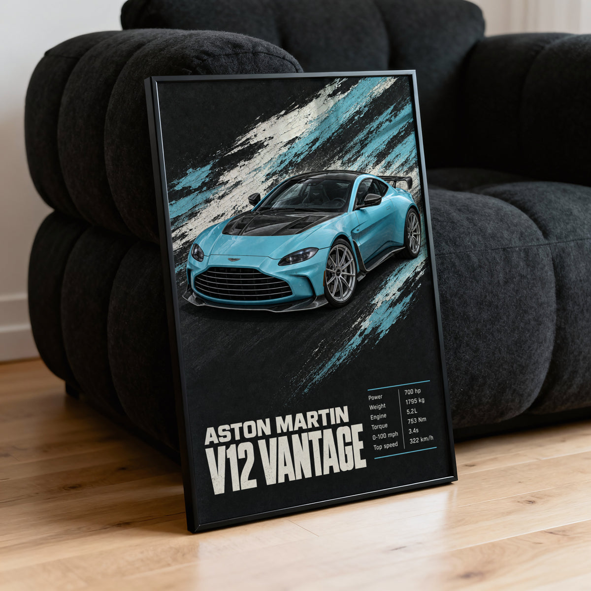 Vintage Aston Martin V12 Vantage Print, Car Wall Art