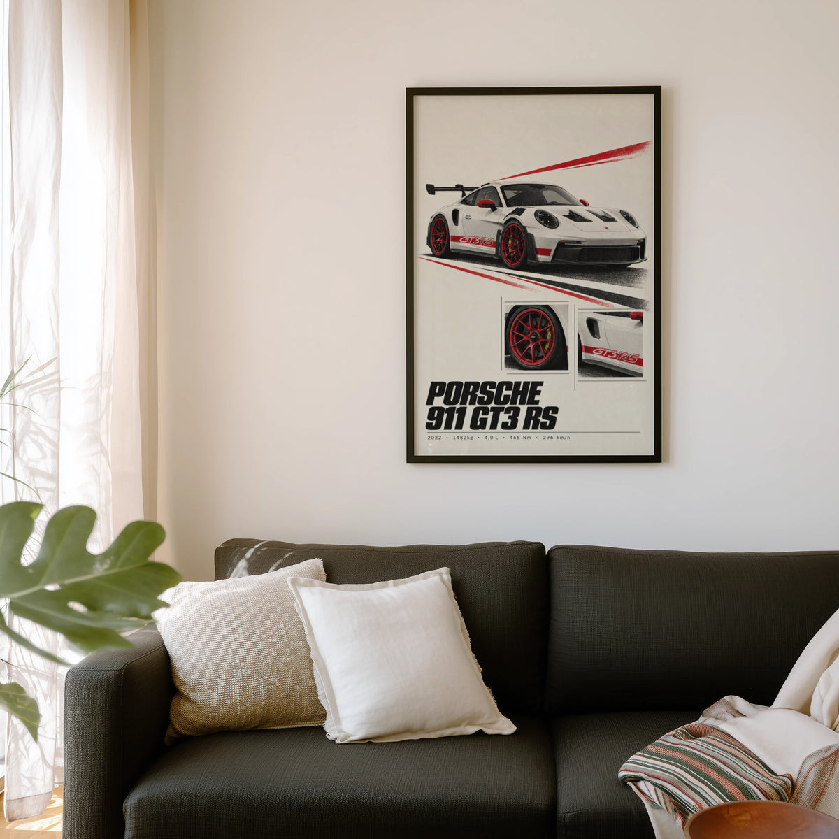 Vintage Porsche 911 GT3 RS Print, Car Poster