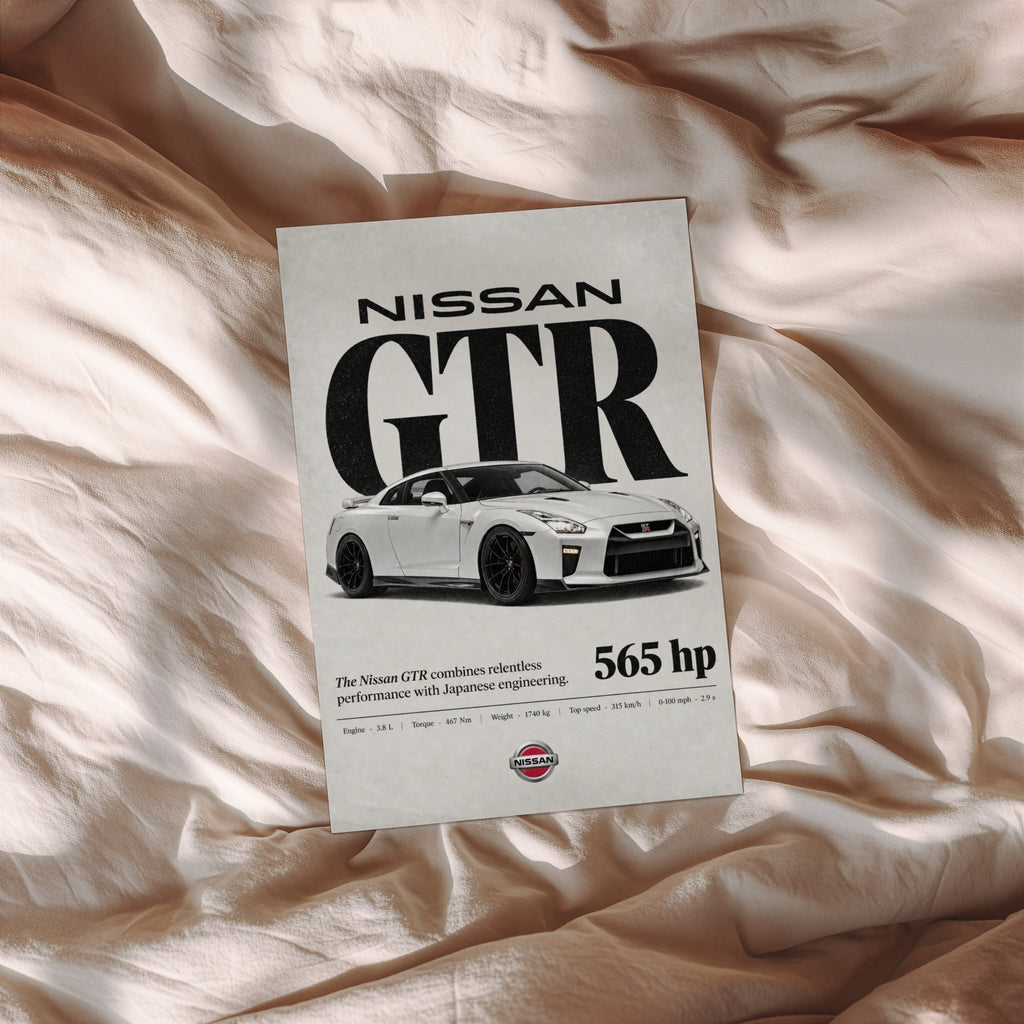 Vintage Nissan GTR Print, Car Poster, Garage Wall Art