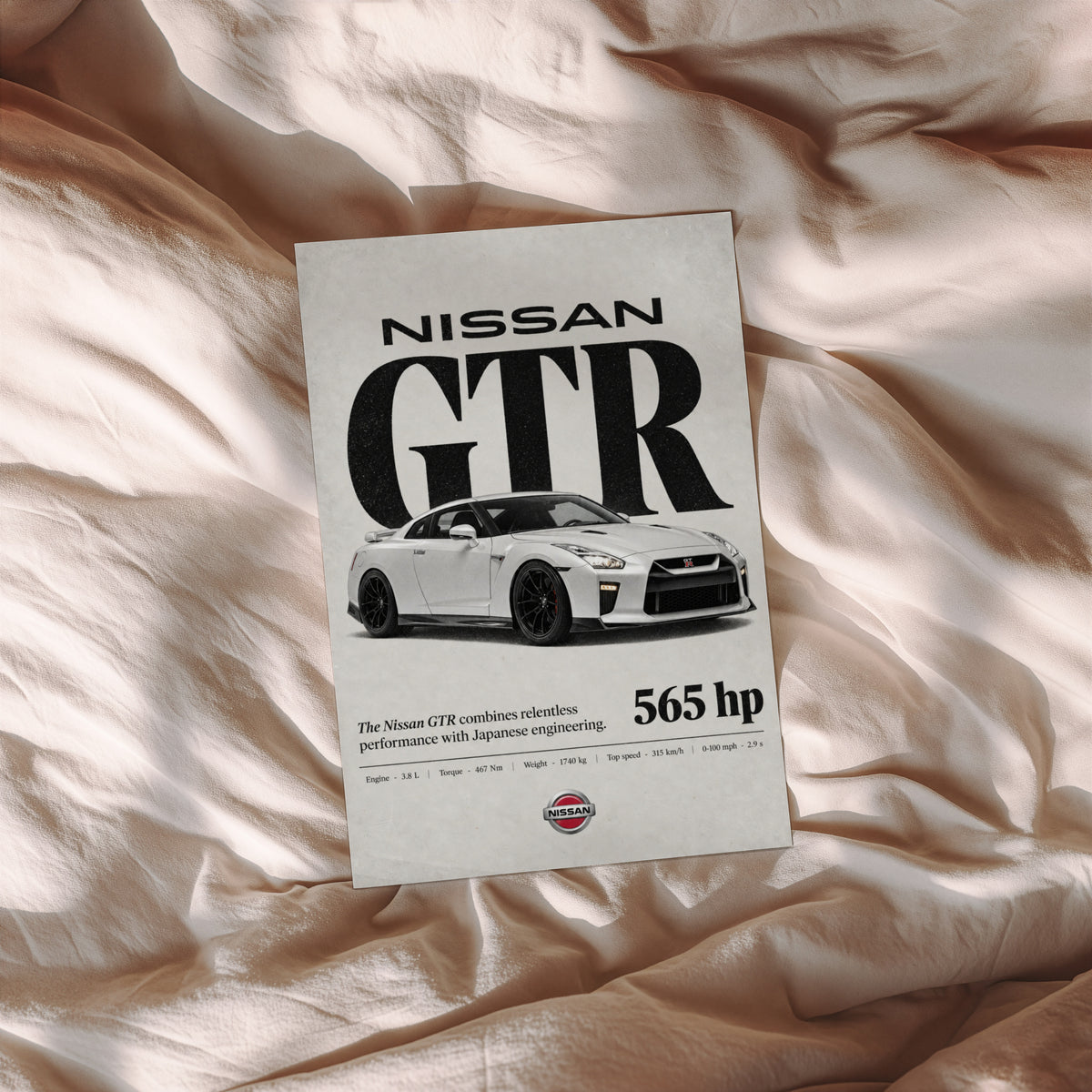 Vintage Nissan GTR Print, Car Poster, Garage Wall Art