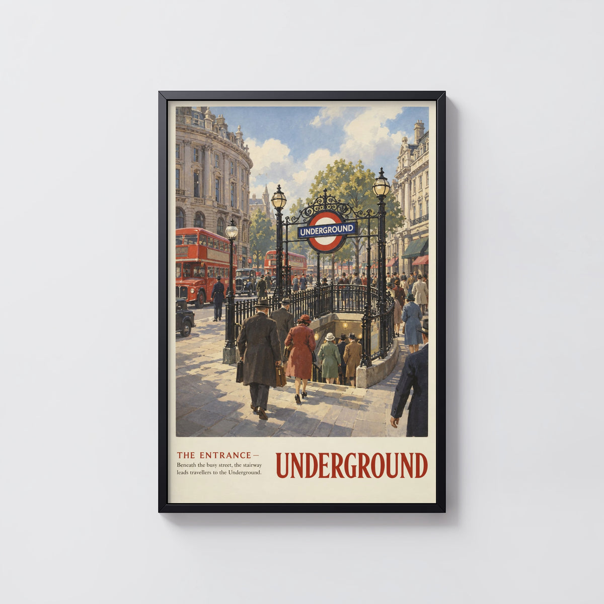 Vintage London Underground Poster, Street Wall Art Print