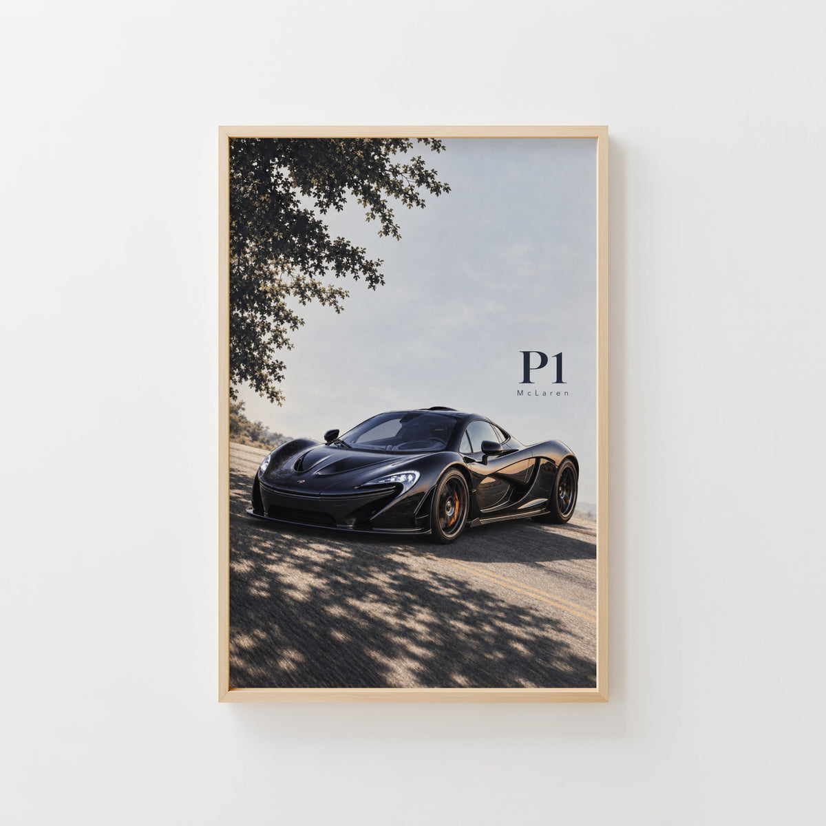 Vintage McLaren P1 Print, Supercar Wall Art