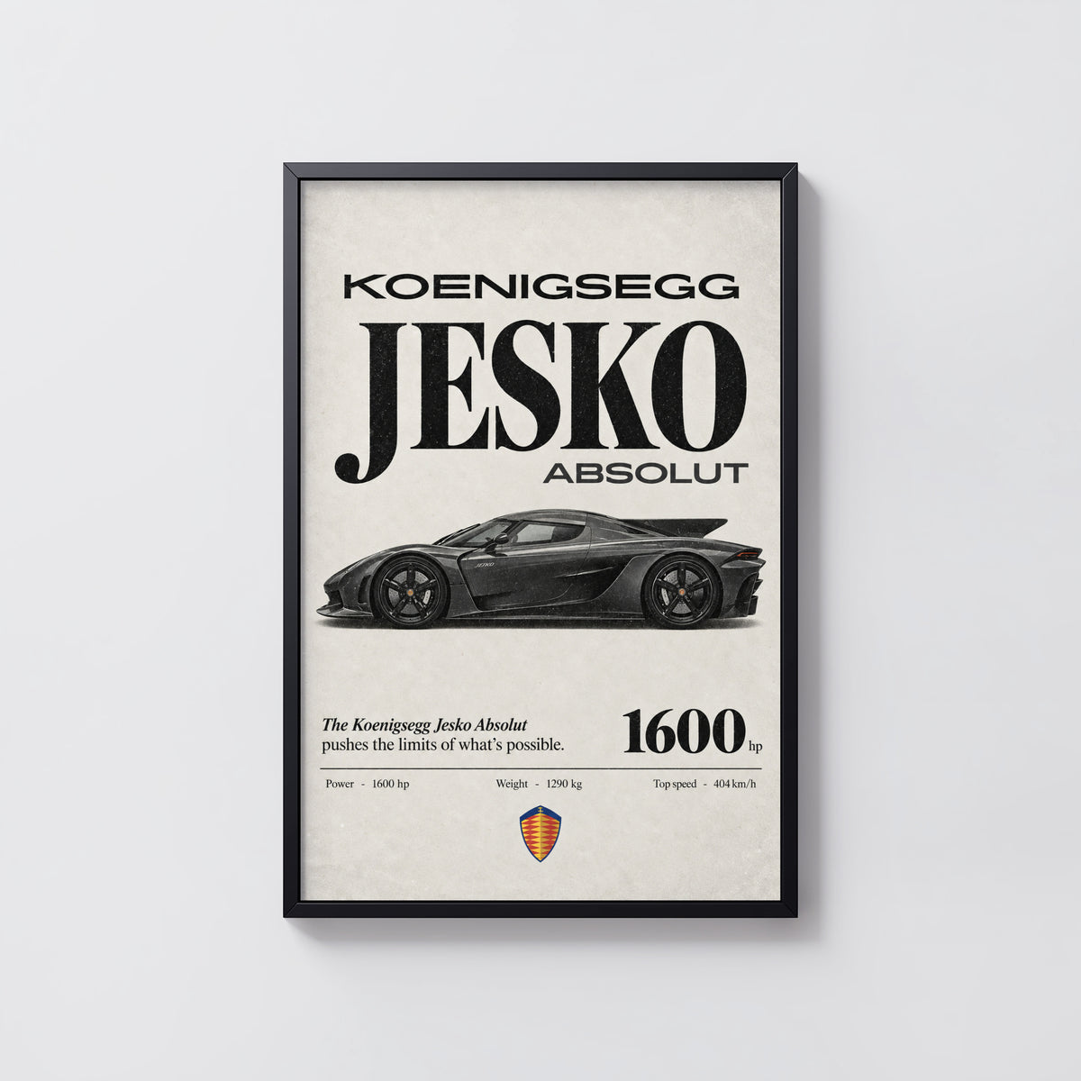 Vintage Koenigsegg Jesko Absolut Print, Car Poster