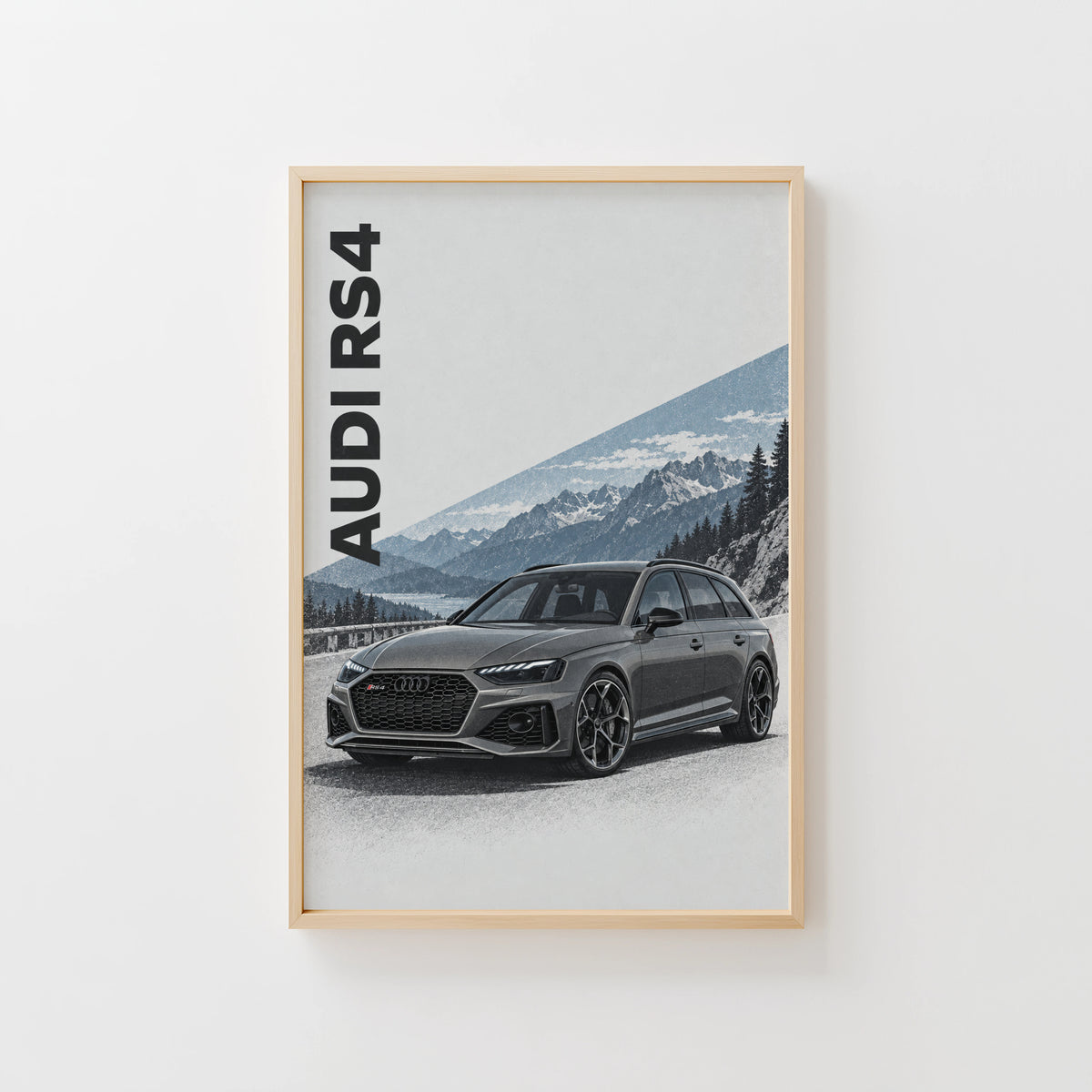 Vintage Audi RS4 Avant Print, Car Wall Art