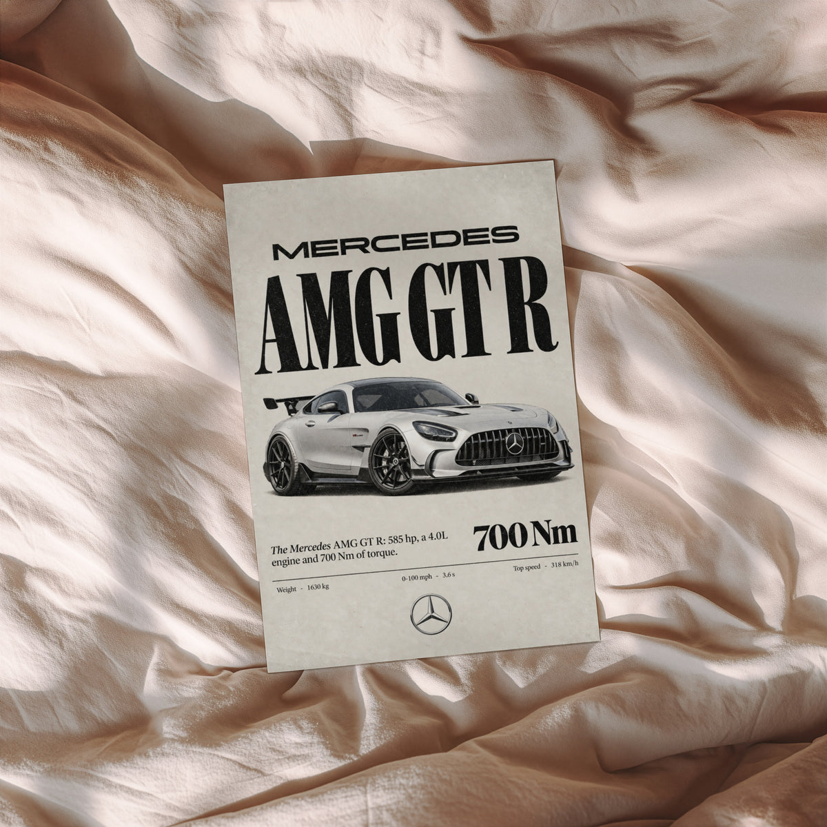 Vintage Mercedes AMG GT R Print, Car Poster, Wall Art