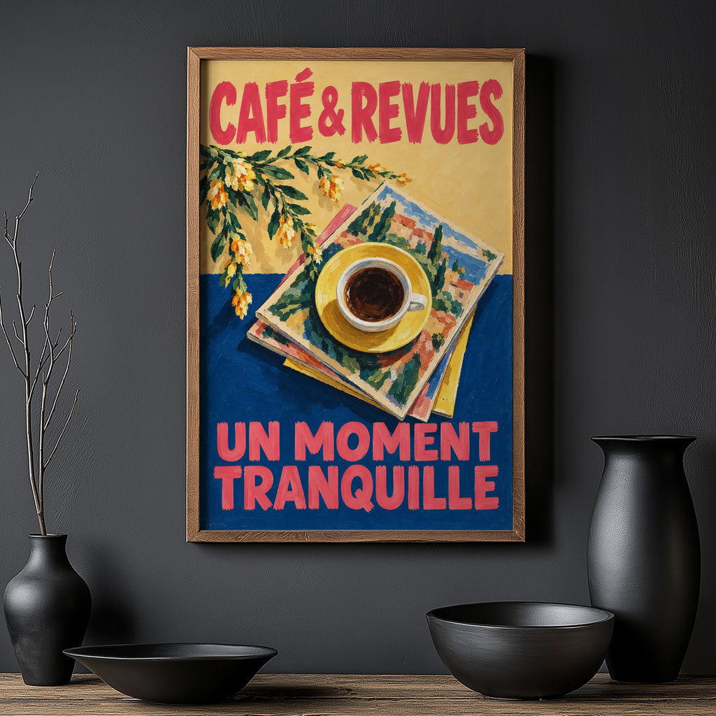Vintage Coffee Print, Cafe Poster, French Wall Art