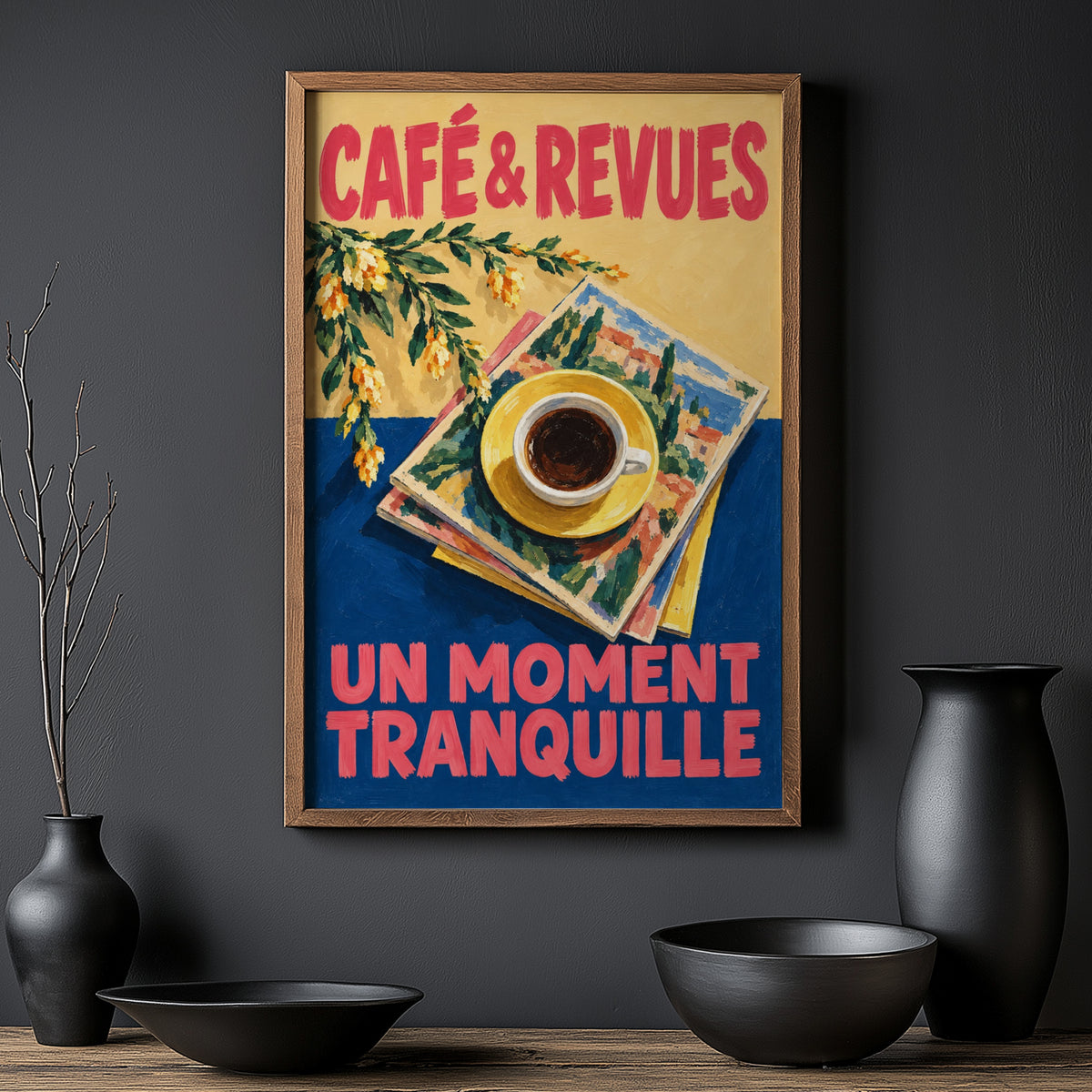 Vintage Coffee Print, Cafe Poster, French Wall Art