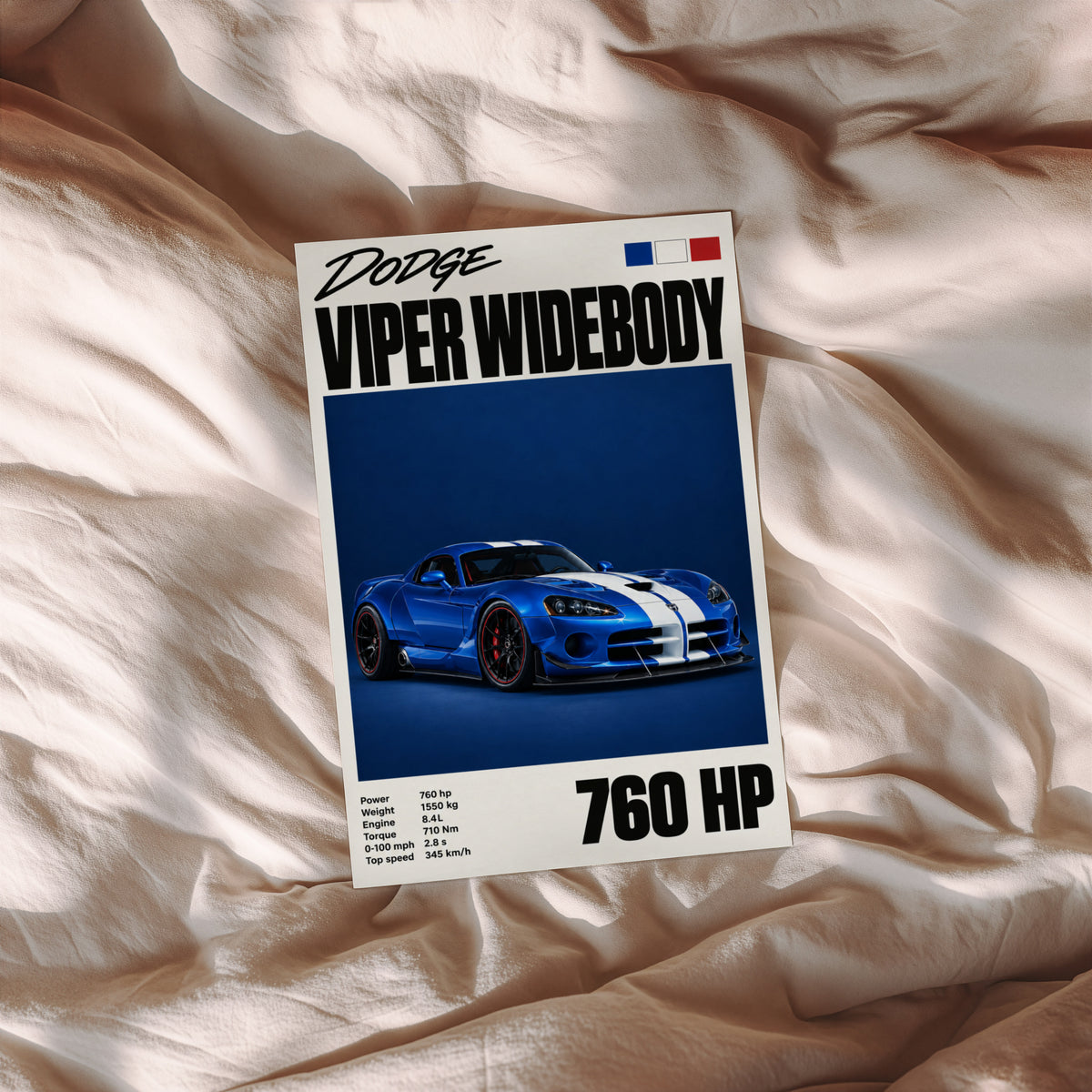 Vintage Dodge Viper Print, Car Wall Art