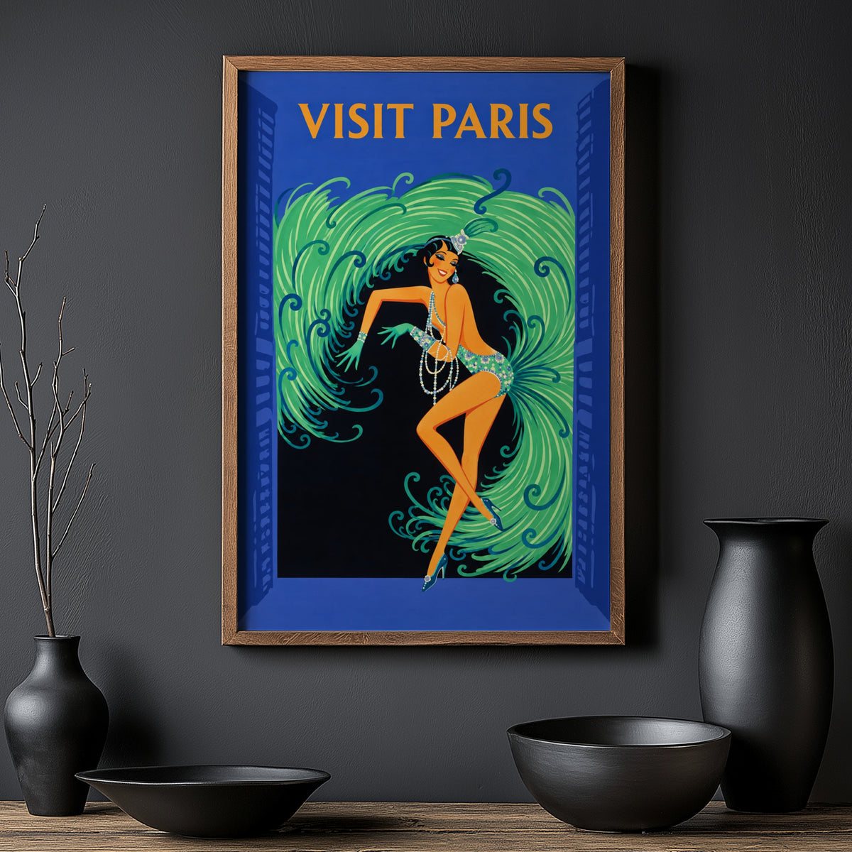 Vintage Paris Poster, Art Deco Cabaret Wall Art, Print