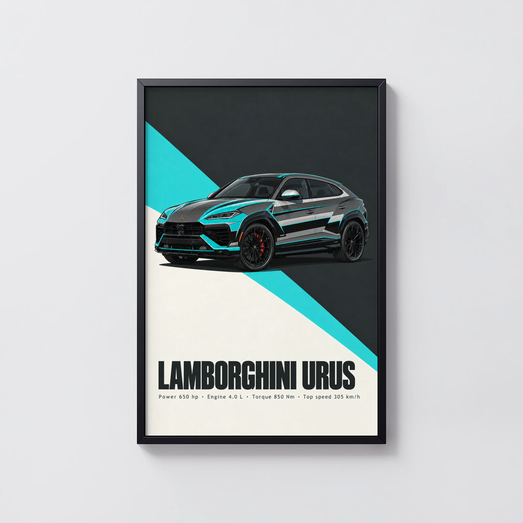 Vintage Lamborghini Urus SUV Print, Car Wall Art