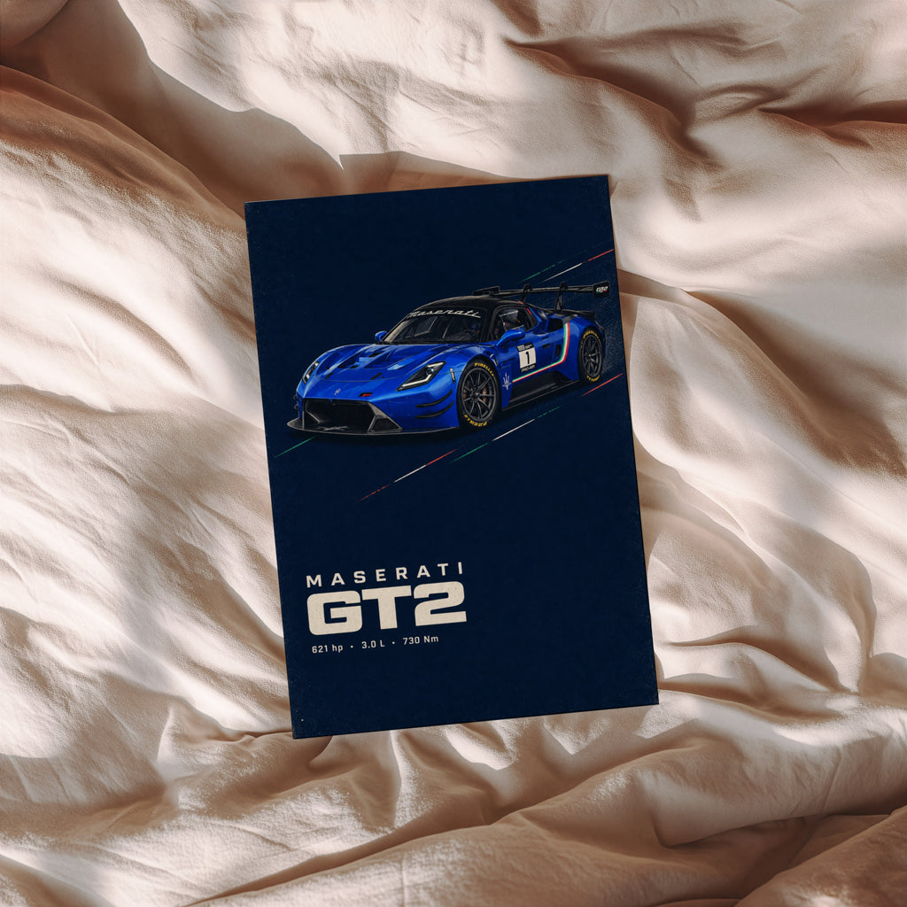 Vintage Maserati GT2 Print, Race Car Wall Art