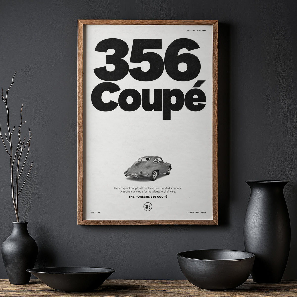 Vintage Porsche 356 Coupe Poster, Car Wall Art, Print