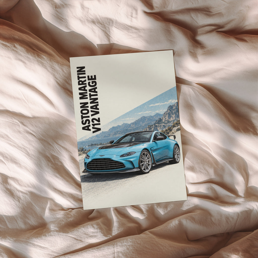 Vintage Aston Martin V12 Vantage Print, Car Art