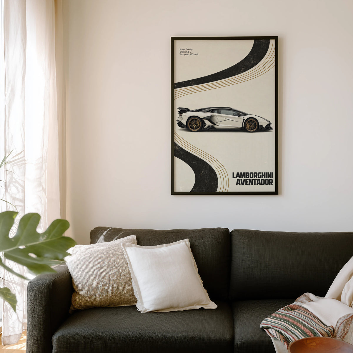 Vintage Lamborghini Aventador Print, Car Poster