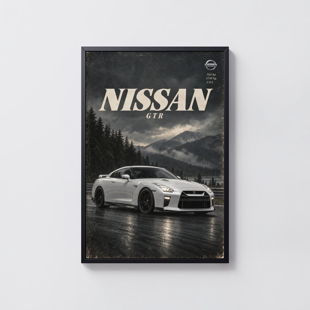 Vintage Nissan GTR Print, Car Poster, Wall Art