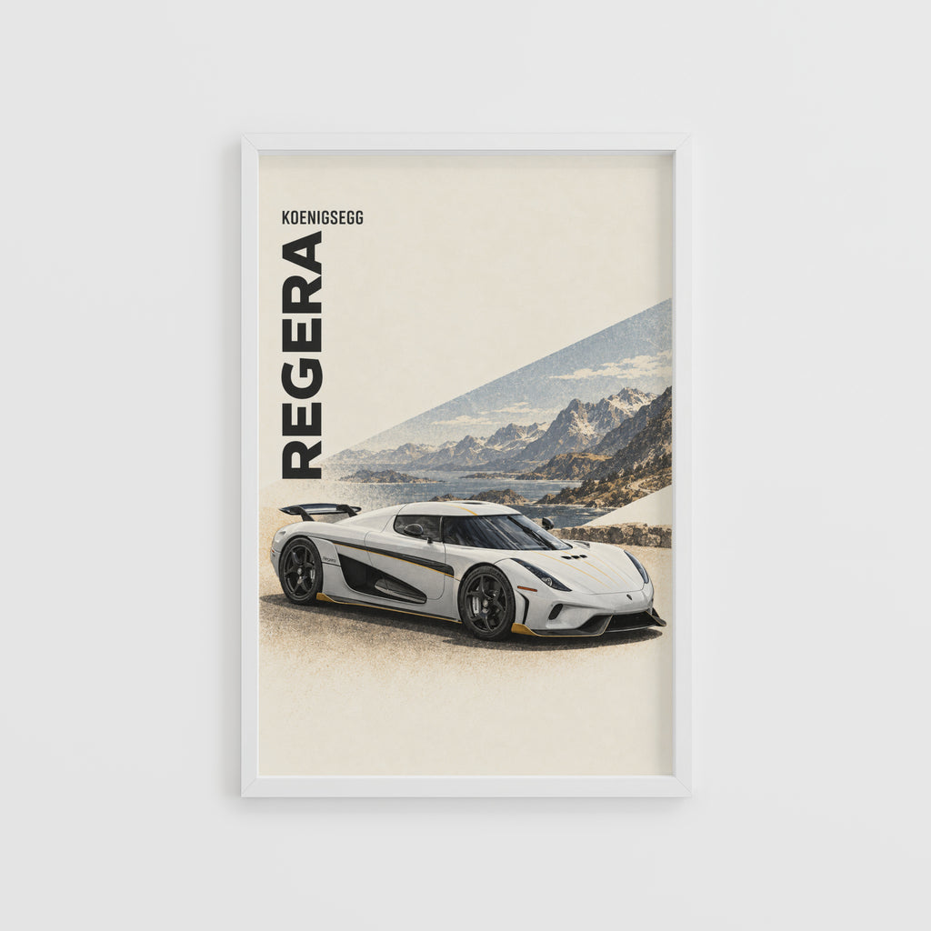 Vintage Koenigsegg Regera Print, Car Wall Art
