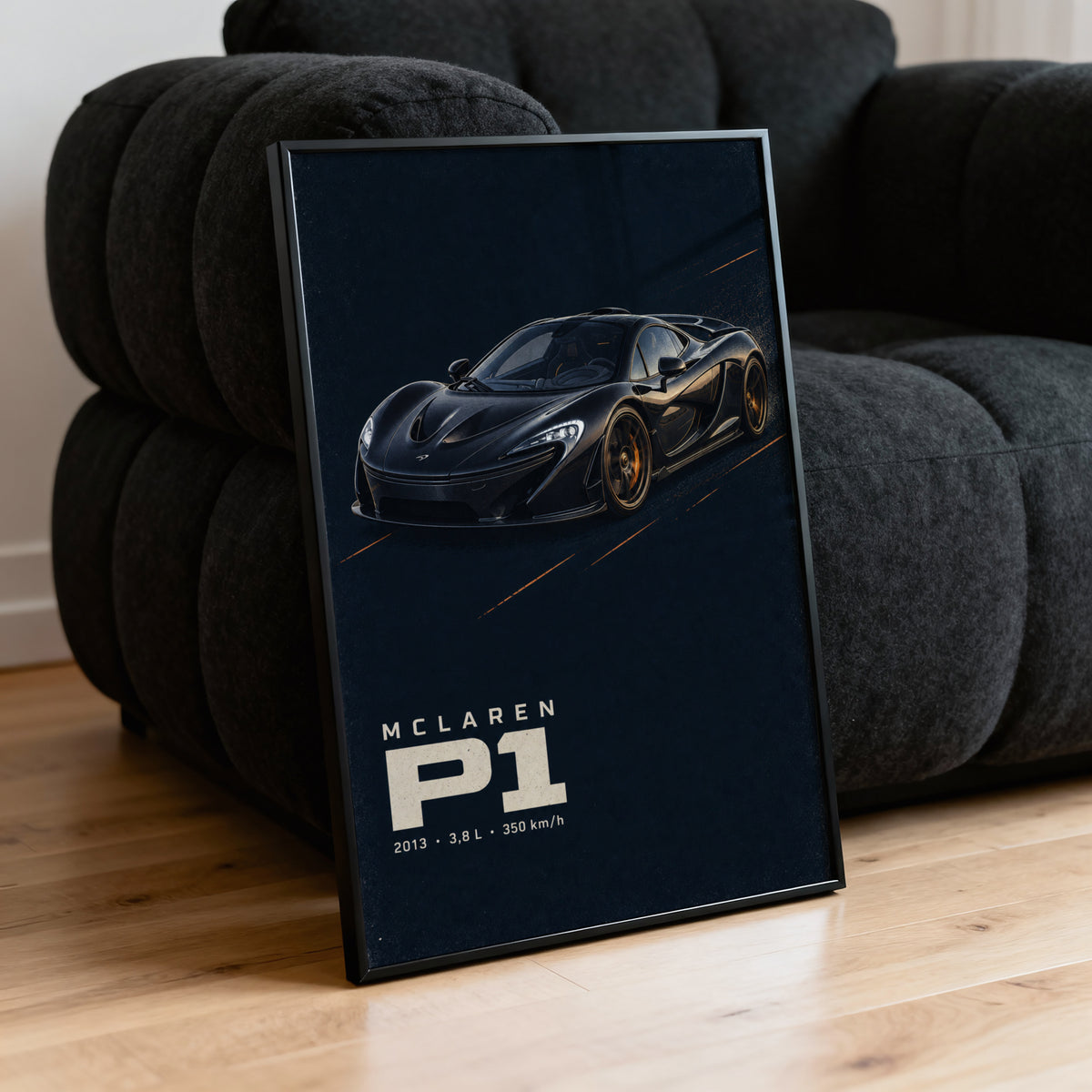 Vintage McLaren P1 Print, Supercar Wall Art