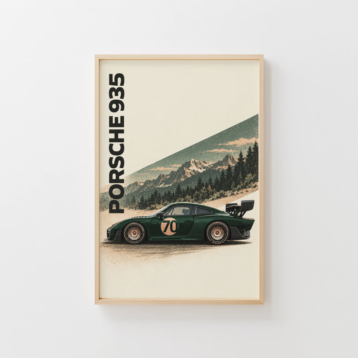 Vintage Porsche 935 Print, Racing Car Wall Art