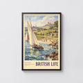 Vintage British Life Poster, Seaside Sailing Wall Art Print