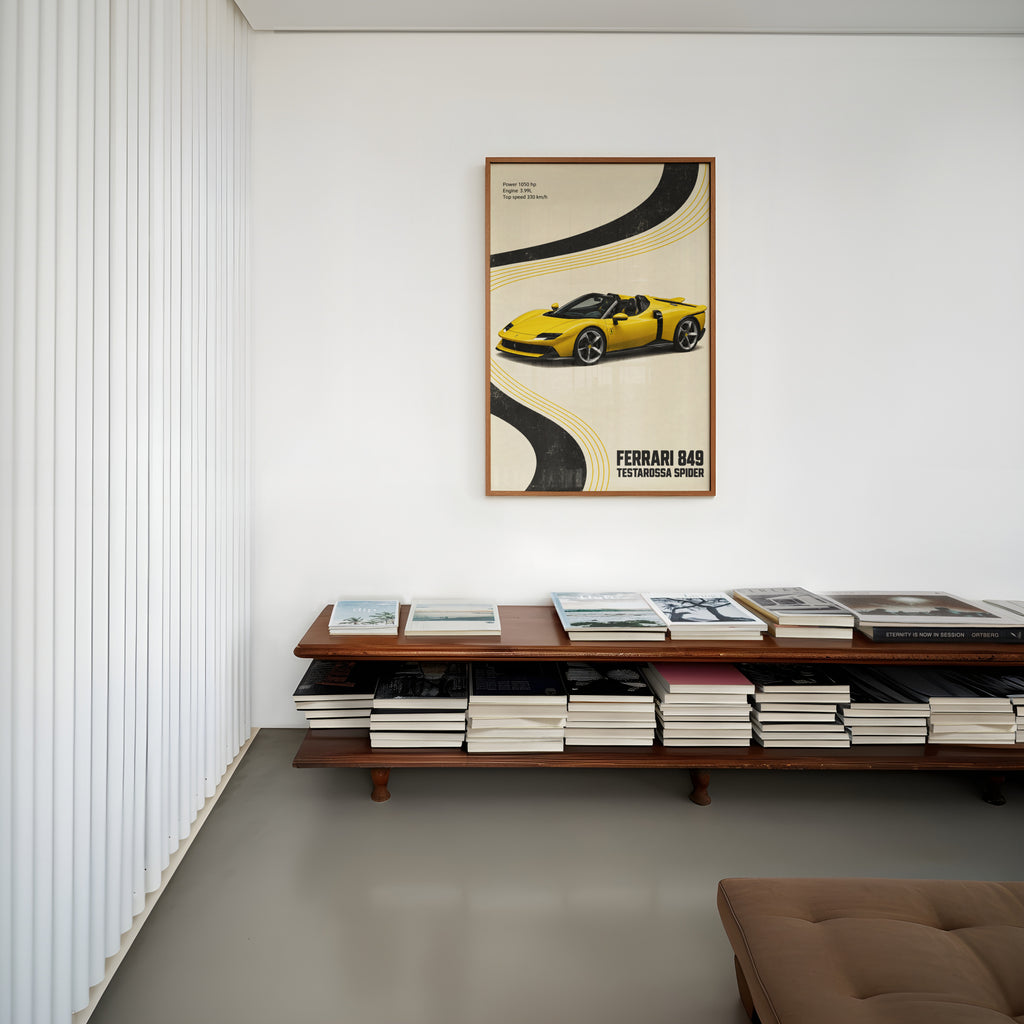 Vintage Ferrari Testarossa Spider Print, Car Art