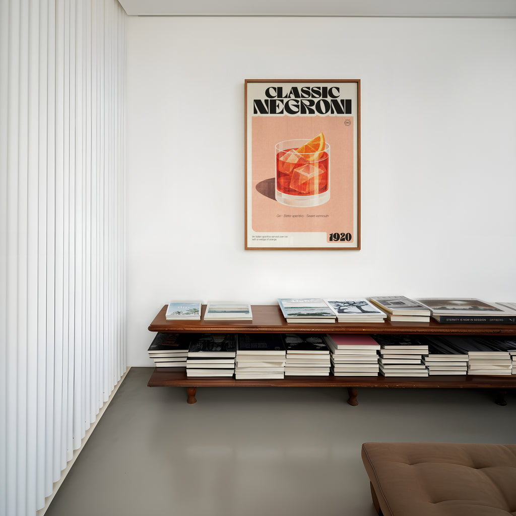 Vintage Negroni Print Poster, Cocktail Wall Art Italia
