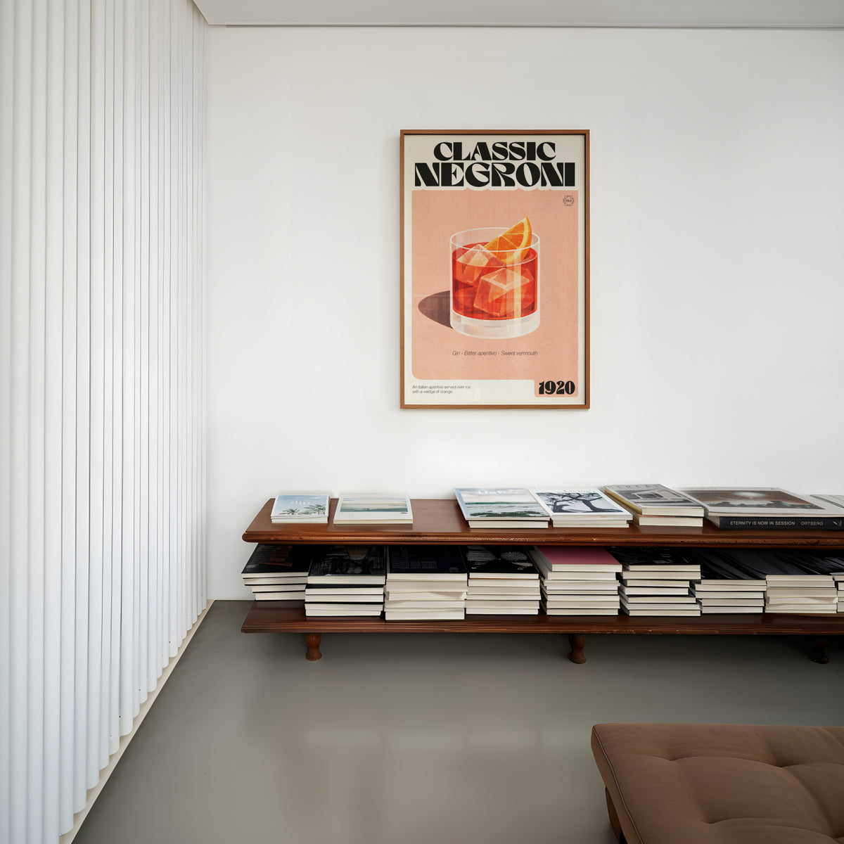 Vintage Negroni Print Poster, Cocktail Wall Art Italia